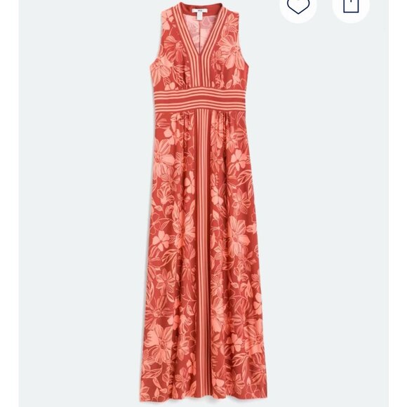 Wisp Maggy London Ella Maxi Jersey Dress Floral Beach Burnt Orange Red 4 S - Picture 1 of 7